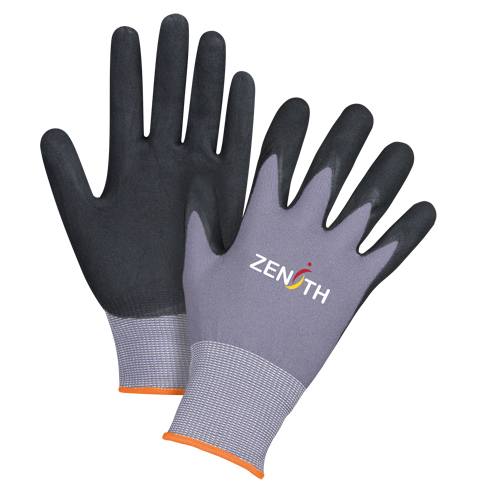 Gants ZX-1 de premi&egrave;re qualit&eacute; compatibles avec les &eacute;crans tactiles, 7/Petit, R&ecirc;vetement Nitrile/Mousse de nitrile, Calibre 15, Enveloppe en Nylon Chandler Sales