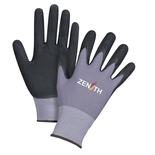Gants ZX-1 de premi&egrave;re qualit&eacute; compatibles avec les &eacute;crans tactiles, 10/T-Grand, R&ecirc;vetement Nitrile/Mousse de nitrile, Calibre 15, Enveloppe en Nylon Chandler Sales
