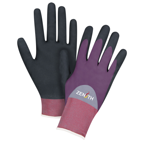 Gants enduits de premi&egrave;re qualit&eacute; ZX-2, 8/Moyen, R&ecirc;vetement Nitrile/Mousse de nitrile, Calibre 18, Enveloppe en Nylon Chandler Sales