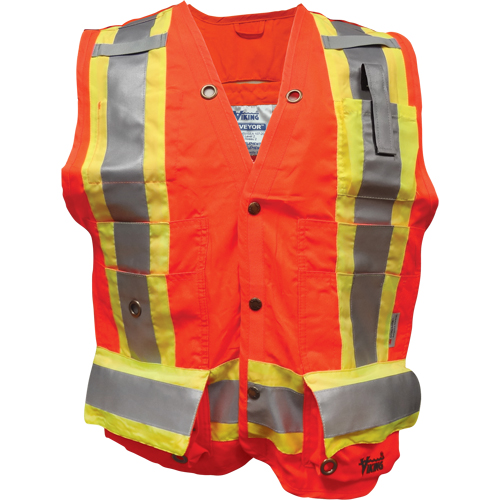 Surveyor FR Safety Vest, High Visibility Orange, Small, Polyester Chandler Sales