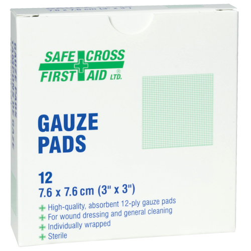 Gaze, Tampon, 3" lo x 3" la, St&eacute;rile, Dispositif m&eacute;dical Classe 1 Chandler Sales