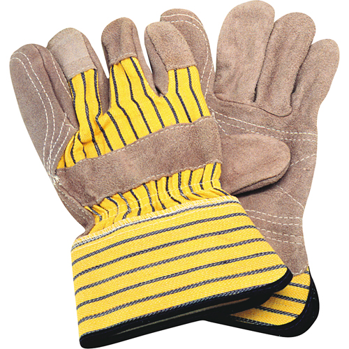 Gants d'ajusteur avec paume double, Grand, Paume en Cuir de vache refendu, Doublure en Coton Chandler Sales