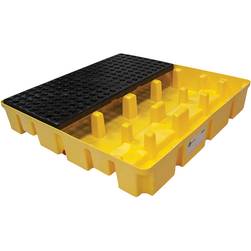 Poly-Slim-Line Spill Pallet with Drain, 66 US gal. Spill Capacity, 49" x 49" x 8.75" Chandler Sales
