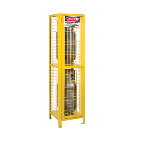Armoires pour cylindres &agrave; gaz, nbre de bouteilles: 2, 17" , 17" , 69" , Jaune Chandler Sales