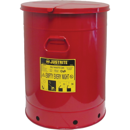 Hand Operated Oily Waste Can, FM Approved/UL Listed, 21 US gal., Red Chandler Sales