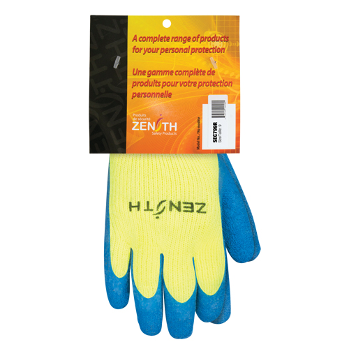 Gants haute visibilit&eacute; doubl&eacute;s d'acrylique de caoutchouc naturel, 9, R&ecirc;vetement Latex de caoutchouc, Calibre 7, Enveloppe en Acrylique Chandler Sales