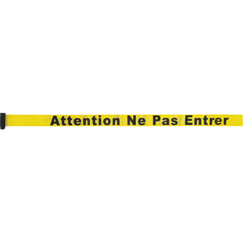Tape Cassette for Build-Your-Own Crowd Control Barriers, Attention ne pas entrer, 7', Yellow Tape Chandler Sales