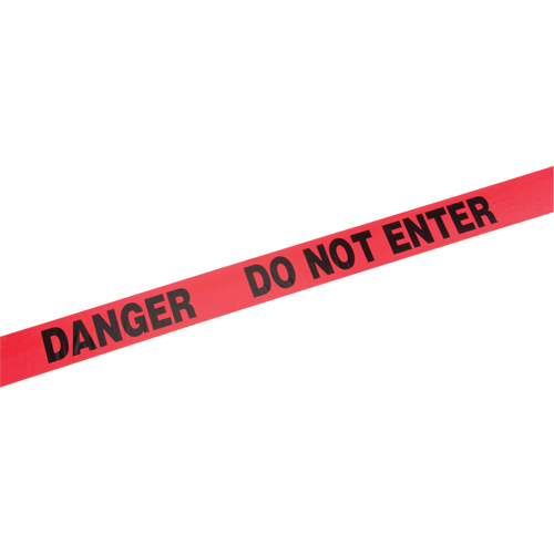 Rubans standards pour barricades, Anglais, 3" la x 1000' lo, 2 mils, Rouge Chandler Sales