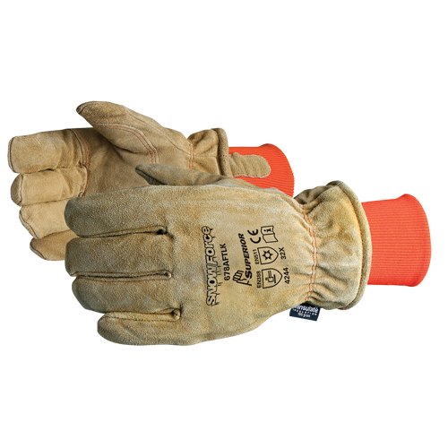 Gant brun SnowForce pour temp&eacute;ratures froides, Taille unique, Paume en Cuir fleur de vache, Doublure en Thinsulate Chandler Sales