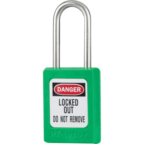 S31 Zenex Safety Padlock, Green, Keyed Different, Thermoplastic, 1-3/8" Width Chandler Sales