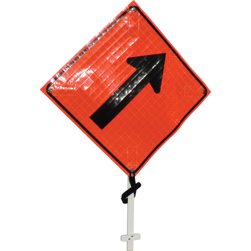 Enseigne sur poteau fl&egrave;che oblique vers la droite, 24" x 24", Vinyle, Pictogramme Chandler Sales