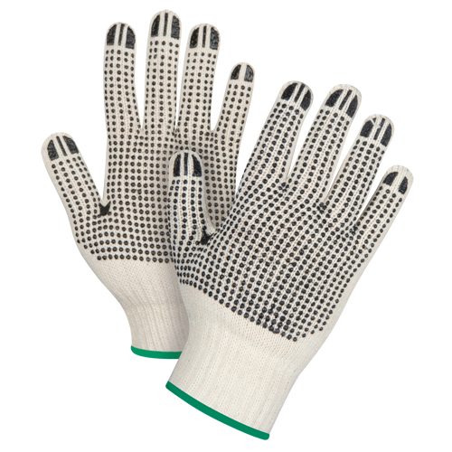Gants tricot&eacute;s de poids lourd &agrave; deux c&ocirc;t&eacute;s avec pois, Poly/coton, Deux c&ocirc;t&eacute;s, Calibre 7, Moyen Chandler Sales