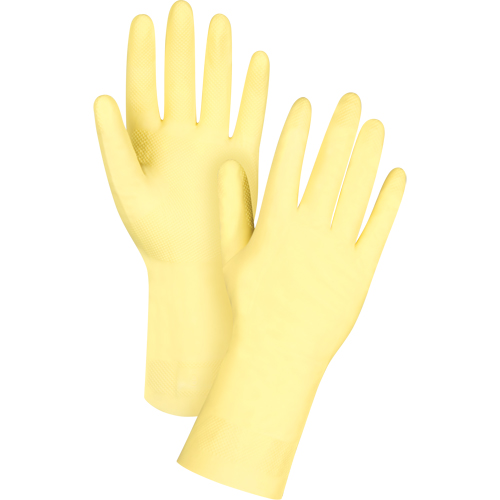 Gants jaune canari de premi&egrave;re qualit&eacute; r&eacute;sistants aux produits chimiques, Taille Grand/9, 12" lo, Latex de caoutchouc, Doublure en Ouat&eacute;e, 18 mils Chandler Sales