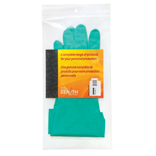 Diamond-Grip Chemical-Resistant Gloves, Size 8, 13" L, Nitrile, Flock-Lined Inner Lining, 13-mil Chandler Sales