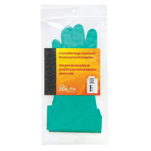 Gants r&eacute;sistants aux produits chimiques &agrave; prise en losange, Taille 10, 13" lo, Nitrile, Doublure en Ouat&eacute;e, 13 mils Chandler Sales