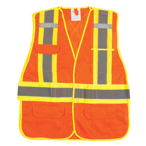 Flame-Resistant Surveyor Vest, High Visibility Orange, X-Large, Polyester Chandler Sales