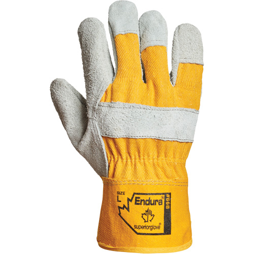 Gants d'ajusteur Endura, Grand, Paume en Cuir refendu, Doublure en Coton Chandler Sales