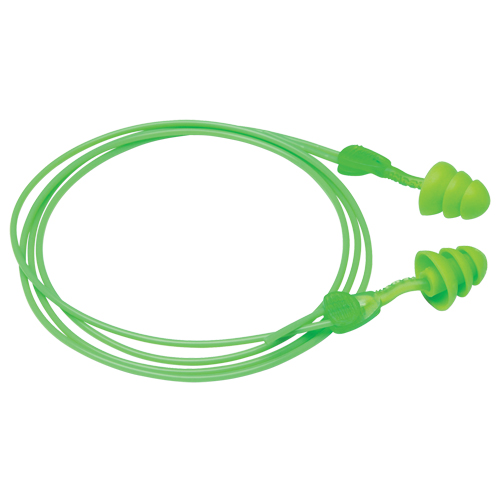 Glide&reg; Trio Reusable Earplugs, Corded, Bulk - Loose, 27 dB NRR, One-Size Chandler Sales