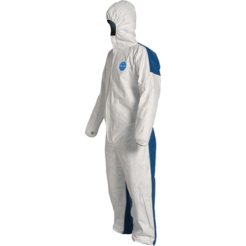 Hooded Coveralls, 4X-Large, Blue/White, Tyvek&reg; 400 D Chandler Sales