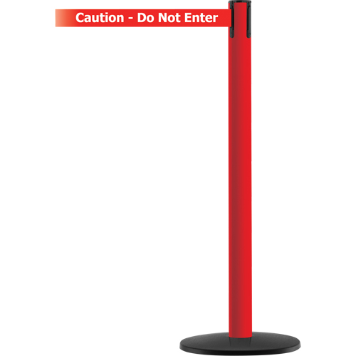 Advance TensaBarrier&reg; Barrier Post, Steel, 36" H, White/Red Tape, 7.5' Tape Length Chandler Sales