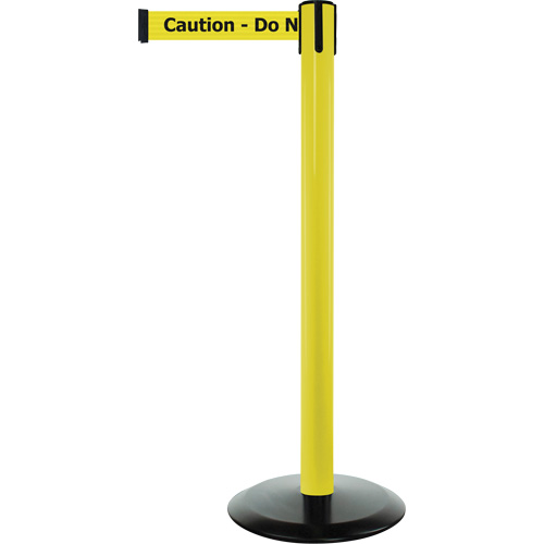 Advance TensaBarrier&reg; Barrier Post, Steel, 36" H, Black/Yellow Tape, 7.5' Tape Length Chandler Sales