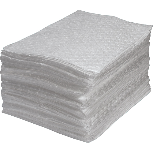 Premium Fine Fiber Sorbent Pads, Oil Only, 15" x 17", 25 gal. Absorbancy Chandler Sales