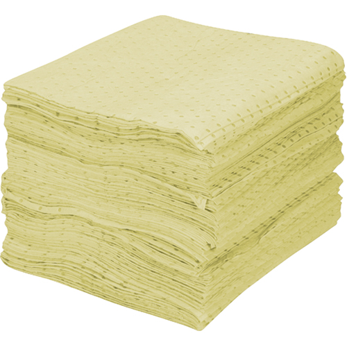Feuilles absorbantes en fibres fines de premi&egrave;re qualit&eacute;, Mati&egrave;res dangereuses, 15" x 17", 30 gal. d'absorption Chandler Sales