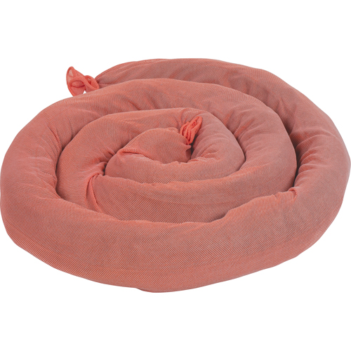 Remblais tubulaires absorbants, Mati&egrave;res dangereuses, Absorption 50 gal., 3" la x 8' lo, Pqt de 15 Chandler Sales