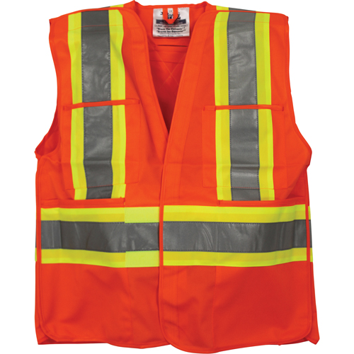 Veste de s&eacute;curit&eacute; pour la circulation, Orange haute visibilit&eacute;, Moyen/Petit, Polyester Chandler Sales