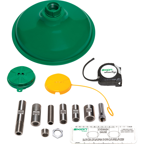 Axion Advantage&reg; Shower & Eye/Face Wash Upgrade Kit with Green ABS Plastic Eye/Face Wash Head & Showerhead Chandler Sales