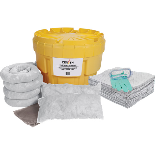 Trousse de lutte contre les d&eacute;versements de premi&egrave;re qualit&eacute;, Huile seulement, Overpack/Baril de r&eacute;cup&eacute;ration, Absorbance de 20 gal. US Chandler Sales