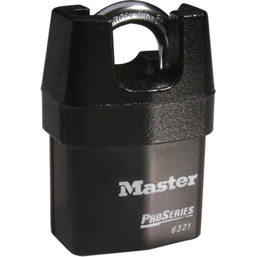 ProSeries&reg; Shrouded Padlock, Black, Keyed Different, Laminated Steel, 2-3/8" Width Chandler Sales