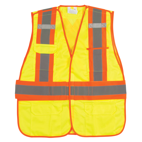 Veste d'arpenteur r&eacute;sistante aux flammes, Jaune lime haute visibilit&eacute;, Moyen, Polyester Chandler Sales