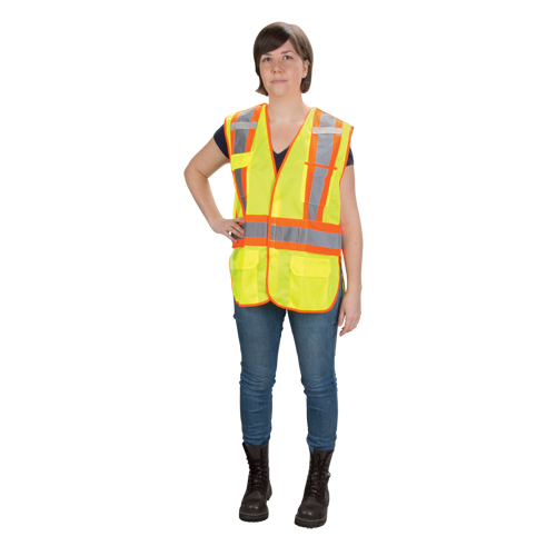 CSA Compliant High Visibility Surveyor Vest, High Visibility Lime-Yellow, Medium, Polyester Chandler Sales
