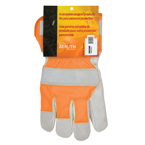 Premium Quality High Visibility Fitters Gloves, Large, Split Cowhide Palm, Cotton Inner Lining Chandler Sales