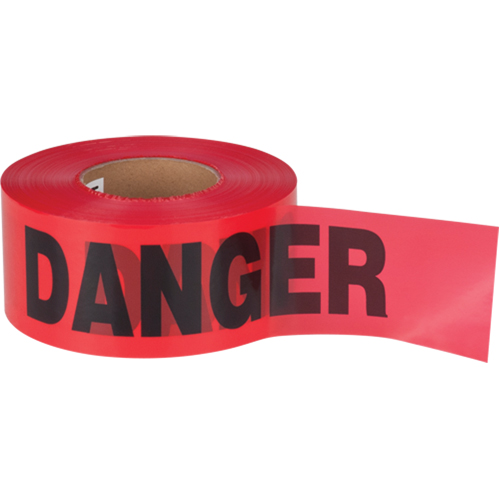 "Danger" Barricade Tape, Bilingual, 3" W x 1000' L, 1.5 mils, Black on Red Chandler Sales