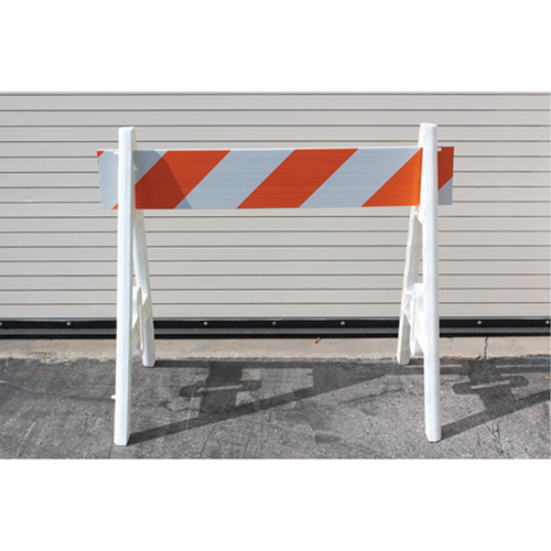 Barricades, En A, 96" lo x 40" h, Orange/Blanc Chandler Sales