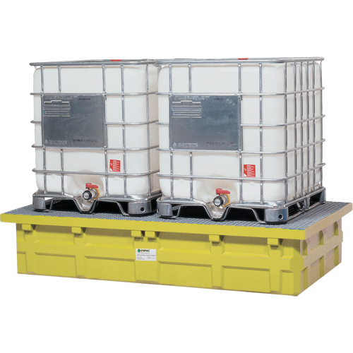 Double IBC Low-Top Without Drain, 385 US gal. Spill Capacity, 110" x 55" x 20" Chandler Sales