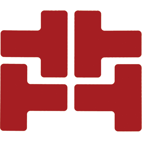 Floor Corner Marks, T, 5" L x 2" W, Red, Polyester Chandler Sales