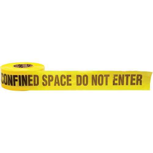 Barricade Tape, English, 3" W x 1000' L, 3 mils, Black on Yellow Chandler Sales