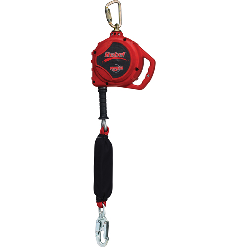 Cordage de s&eacute;curit&eacute; auto-r&eacute;tractable Rebel pour bas de pente, 20', Acier galvanis&eacute;, Pivotant Chandler Sales