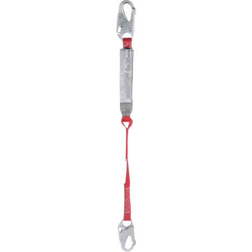 Pro Shock Absorbing Lanyard, 3', Locking Snap Hook Center, Locking Snap Hook Leg Ends, Polyester Chandler Sales