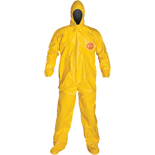 Combinaison r&eacute;sistante aux produits chimique avec capuchon, Tychem 2000, 2T-Grand, Jaune Chandler Sales