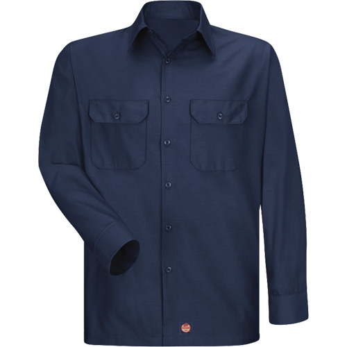Chemise &agrave; manches longues en tissu ind&eacute;chirable, Hommes, 3T-Grand, Bleu marin Chandler Sales