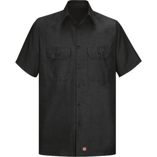 Chemise &agrave; manches courtes en tissu ind&eacute;chirable, Hommes, 3T-Grand, Noir Chandler Sales