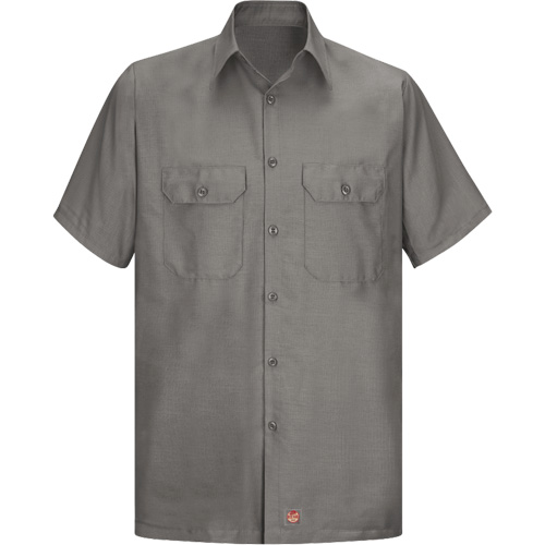 Chemise &agrave; manches courtes en tissu ind&eacute;chirable, Hommes, Grand (grande taille), Gris Chandler Sales