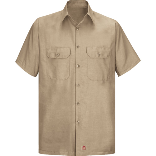 Chemise &agrave; manches courtes en tissu ind&eacute;chirable, Hommes, Grand (grande taille), Khaki Chandler Sales