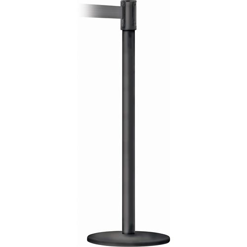 Slimline TensaBarrier&reg; Barrier Post, Steel, 38" H, Black Tape, 7.5' Tape Length Chandler Sales