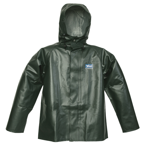 Journeyman Chemical Resistant Rain Jacket, Small, Green, Polyester/PVC Chandler Sales