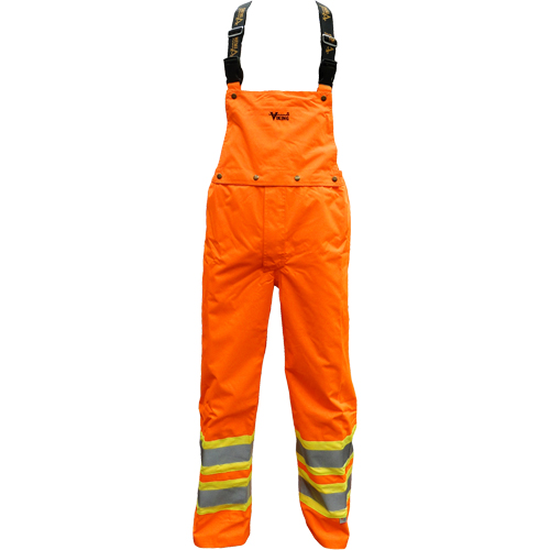Journeyman Detachable Bib Safety Pants, Polyester, Small, High Visibility Orange Chandler Sales